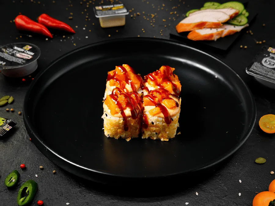 Ролл с тыквой и грибами 4 шт 