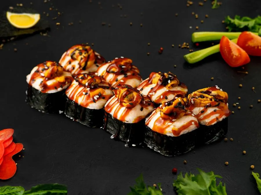 Запеченный с мидиями